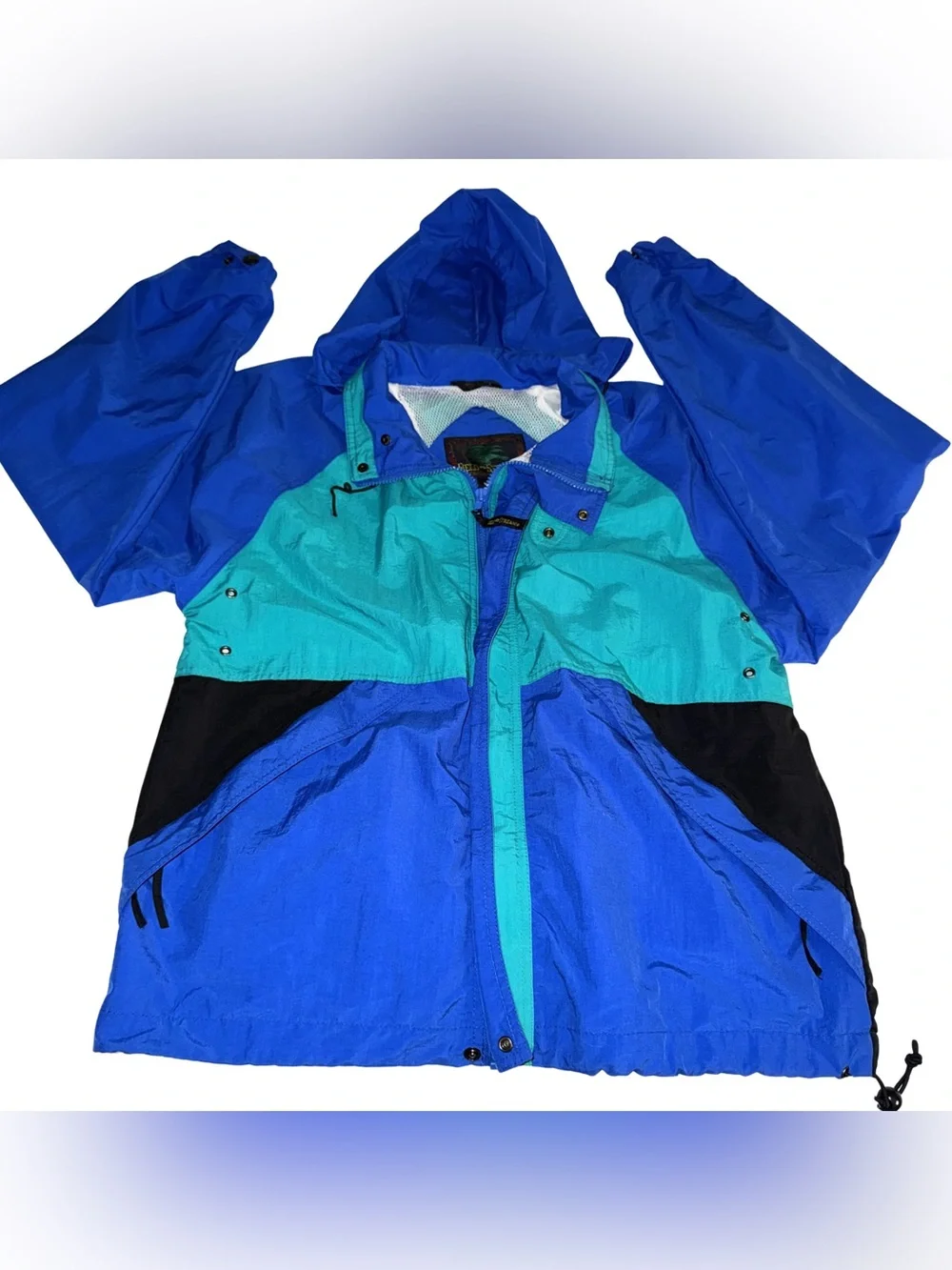 Field & Stream‎ Colorblock Windbreaker Jacket - Teal & Royal Blue Size Medium